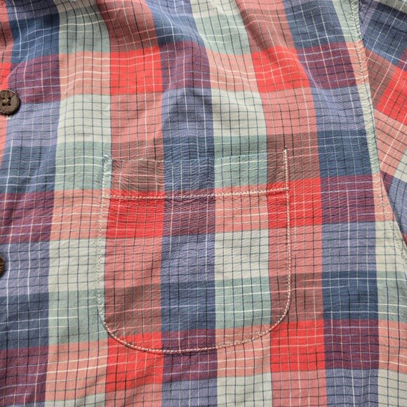 Tommy‎ Bahama Shirt Mens Large Red Blue Plaid 100% Silk Button Up Summer Casual - Picture 3 of 10